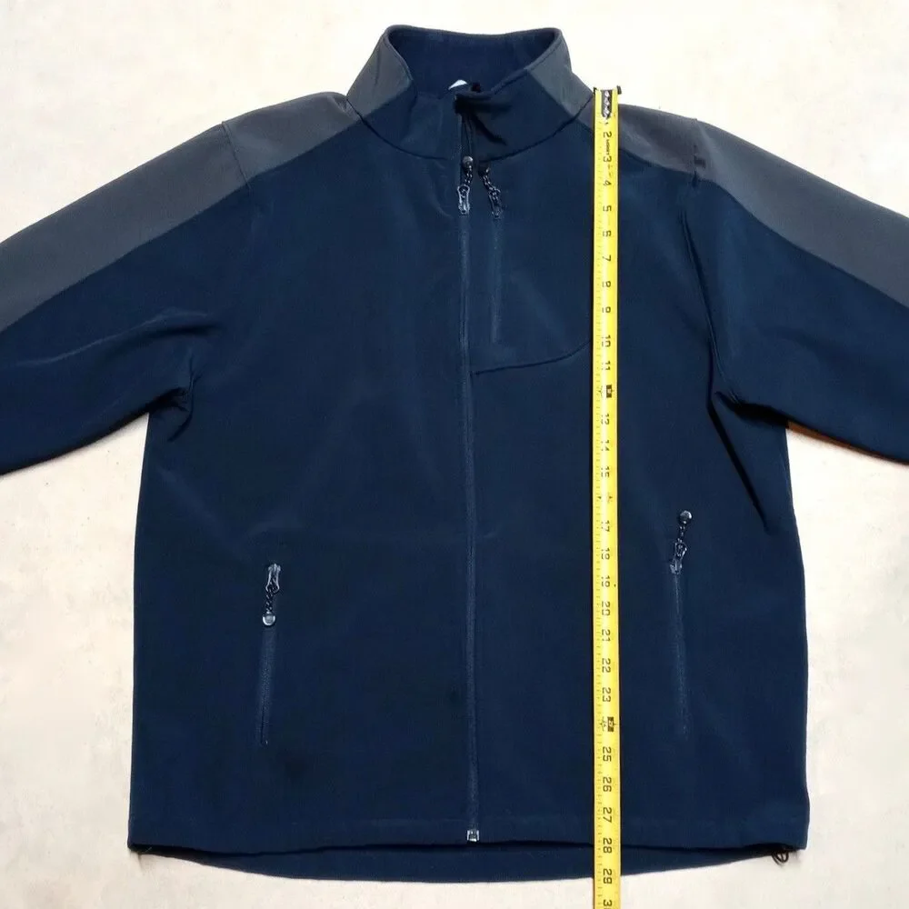 Black Diamond Jacket Mens XL Blue Gray Full Zip Softshell Fleece Lined Hiking